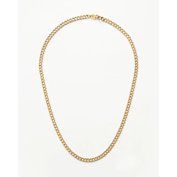 EUC Missoma x Lucy Williams Flat Curb Chain Necklace 18k Gold Vermeil Layering - Picture 1 of 14